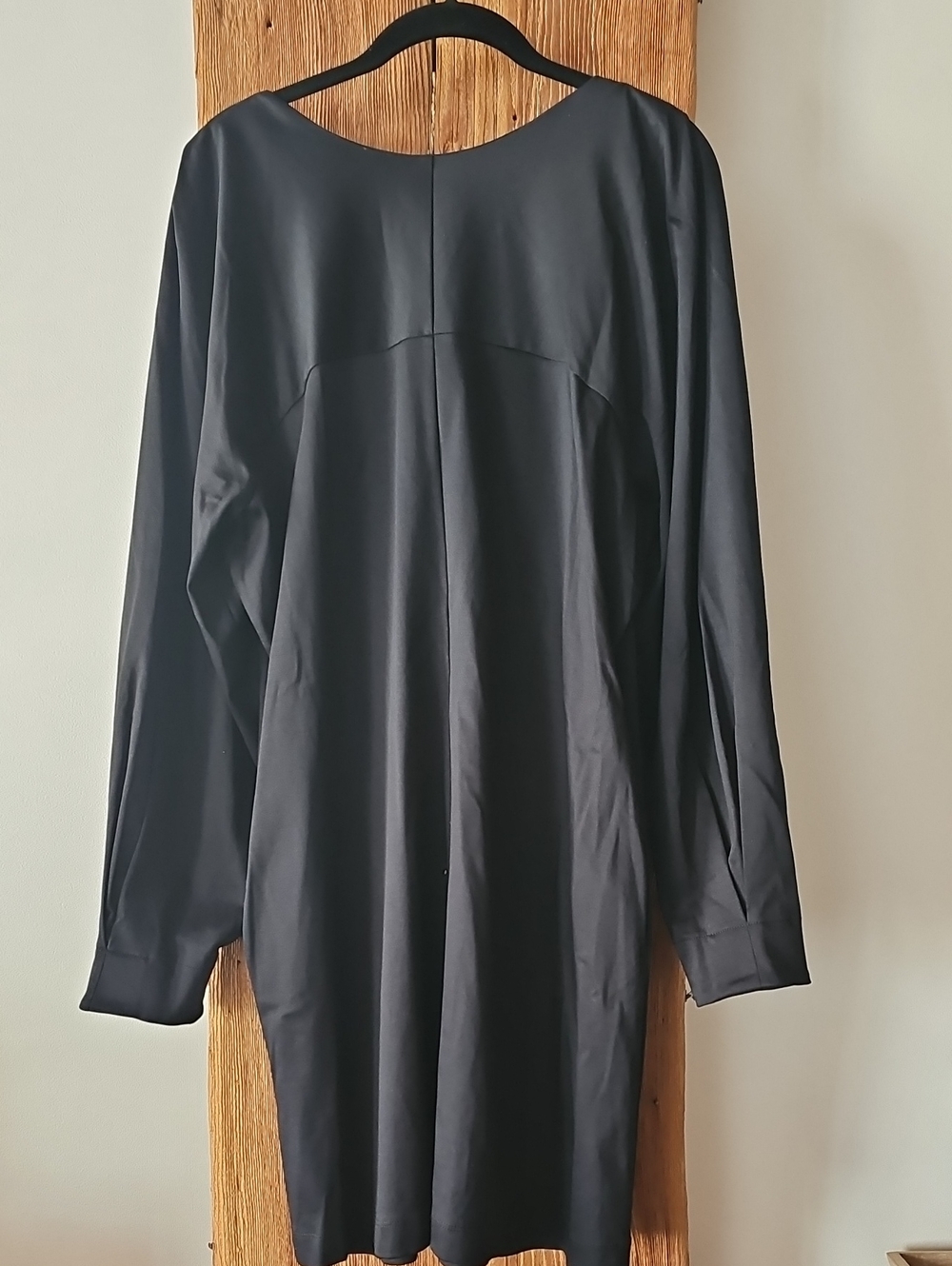 NWT COS 100% Cotton Long Sleeve REVERSIBLE Vneck Or Boat Black Dress Sz L